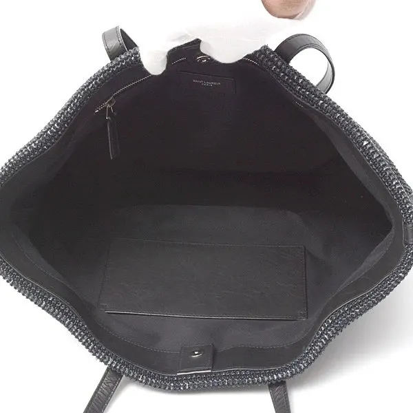 Saint Laurent Black Cabas Noir Raffia Tote Bag Black Good - Box View