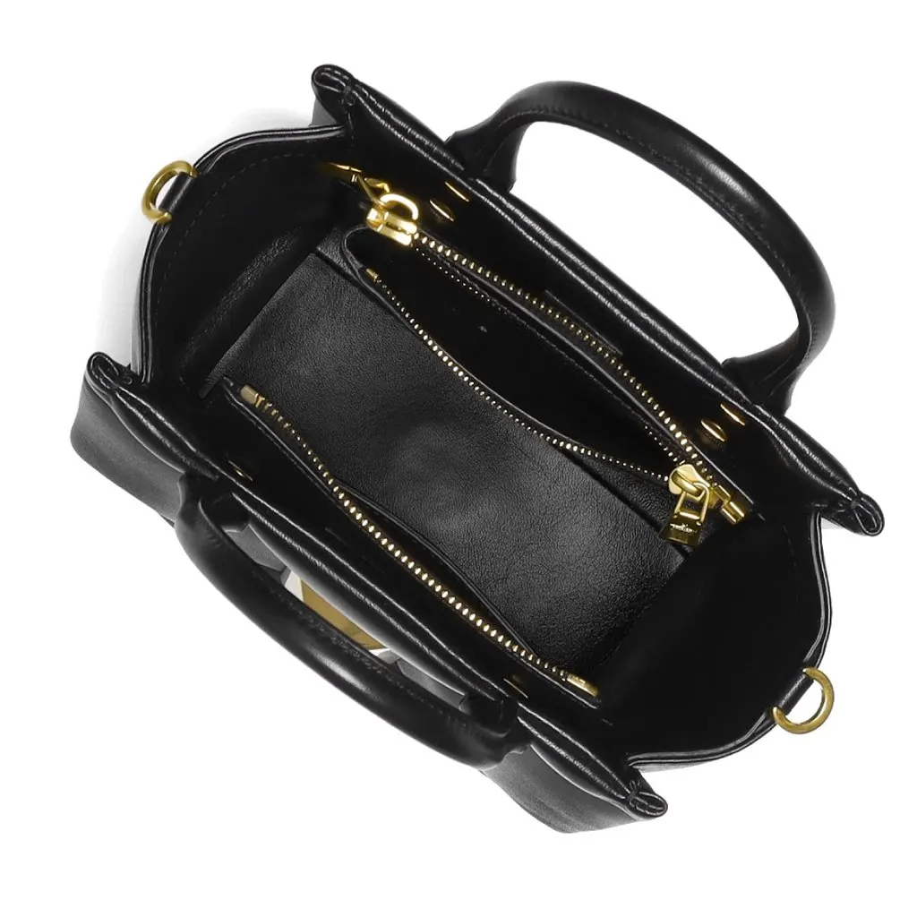 Valentino Garavani Black Lambskin Leather One Stud Crossbody Tote Bag Black Leather Very good - Box View