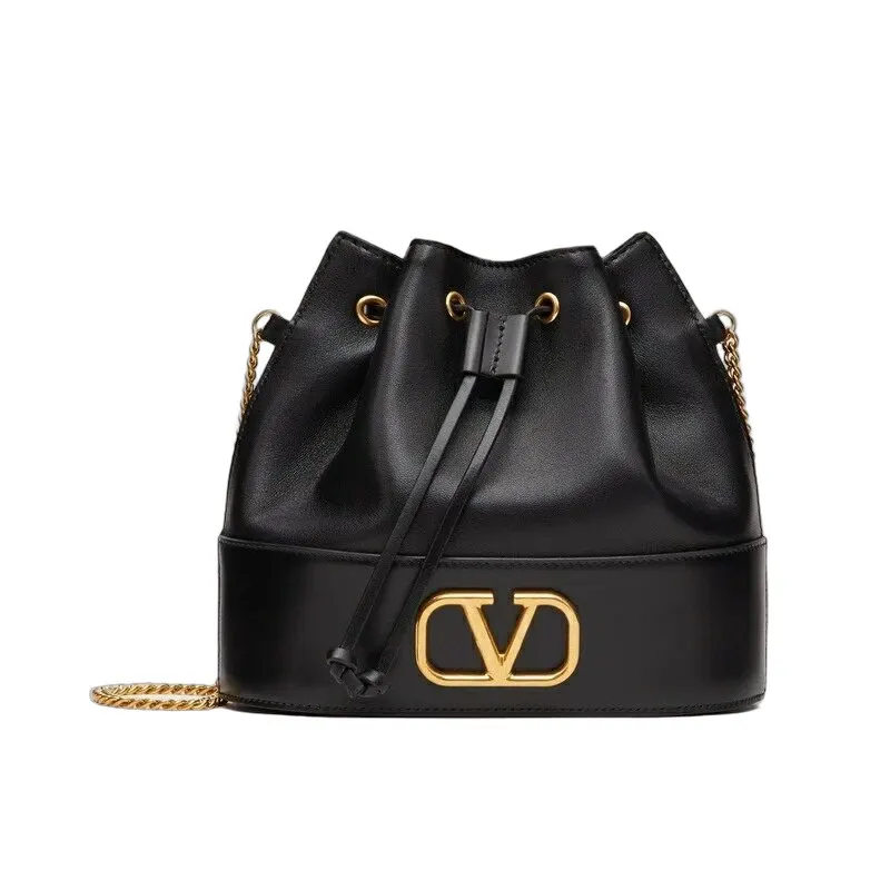 Valentino Garavani V Logo Signature Mini Chain Bucket Bag MultiColor Leather Very good - Front View
