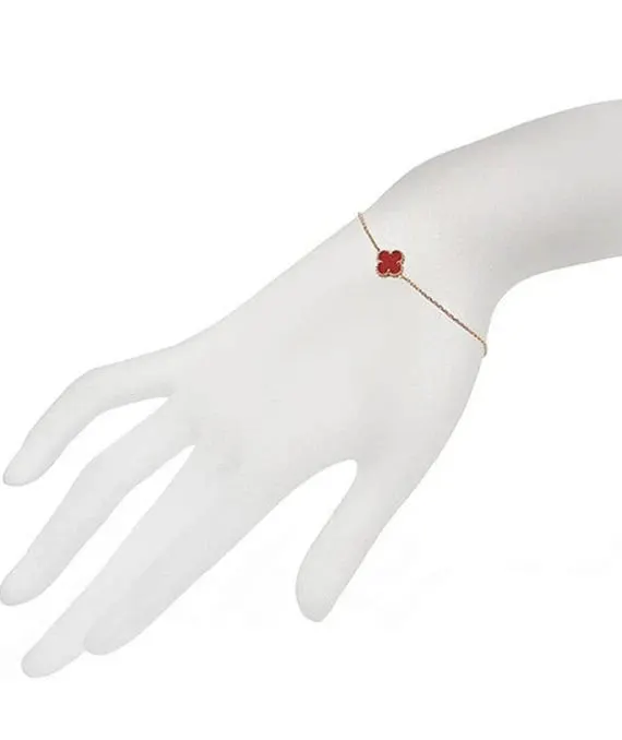 Van Cleef & Arpels Sweet Alhambra Carnelian Bracelet In 18k Pink Gold Pink Gold Very good - Back View