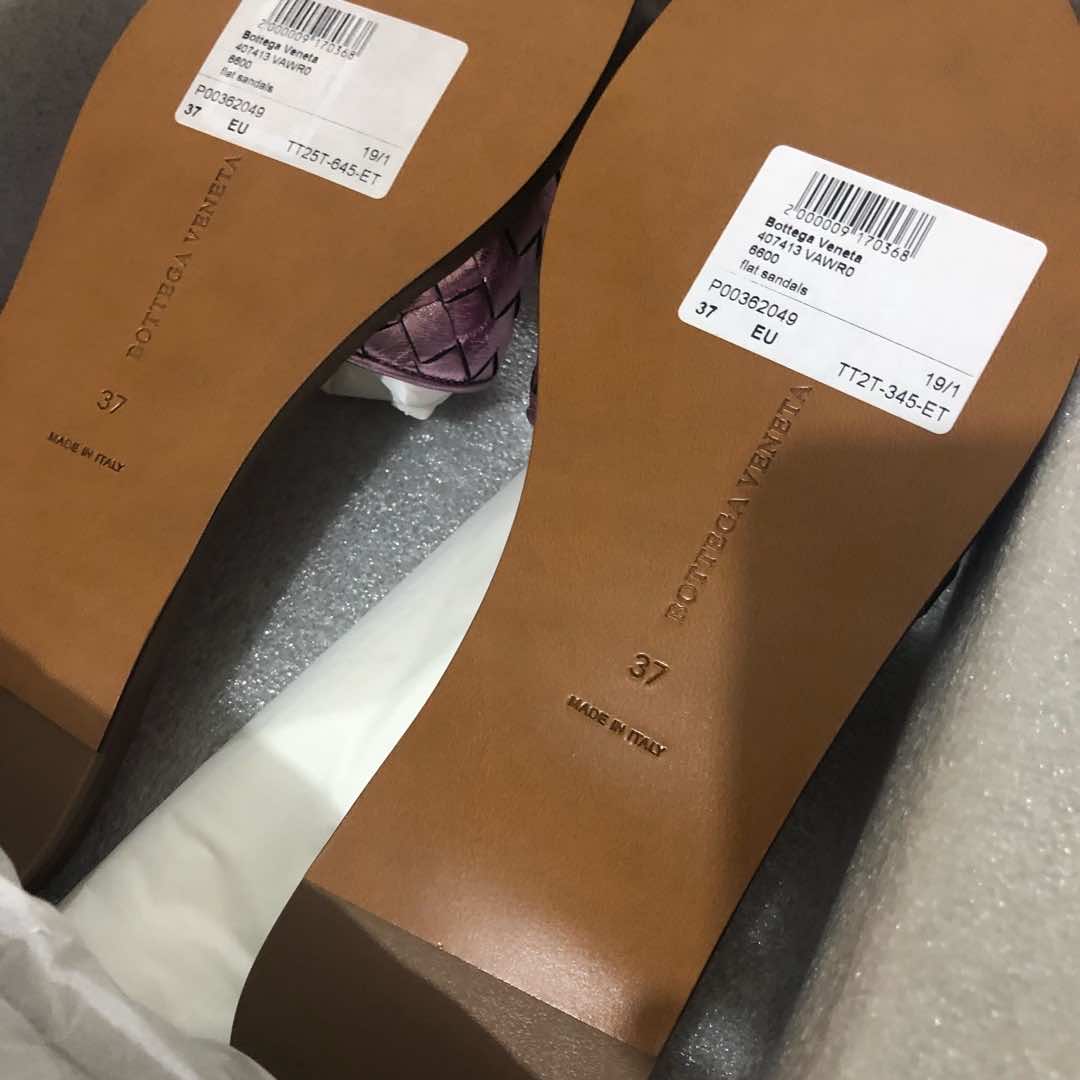 Bottega Veneta Intrecciato Flat Sandals - Back view