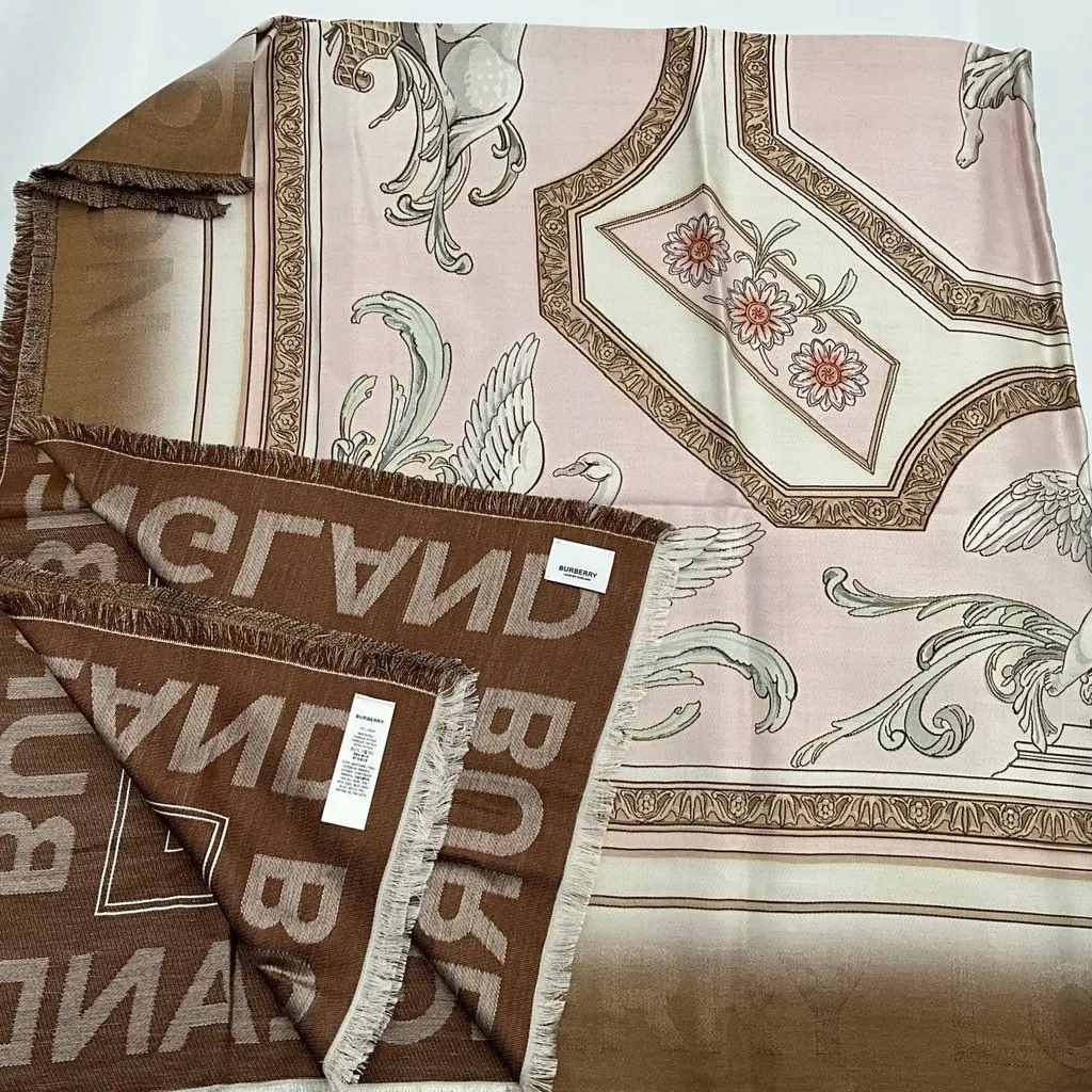 Burberry Reversible Silk Stole Baroque MultiColor Silk Never worn - Back View