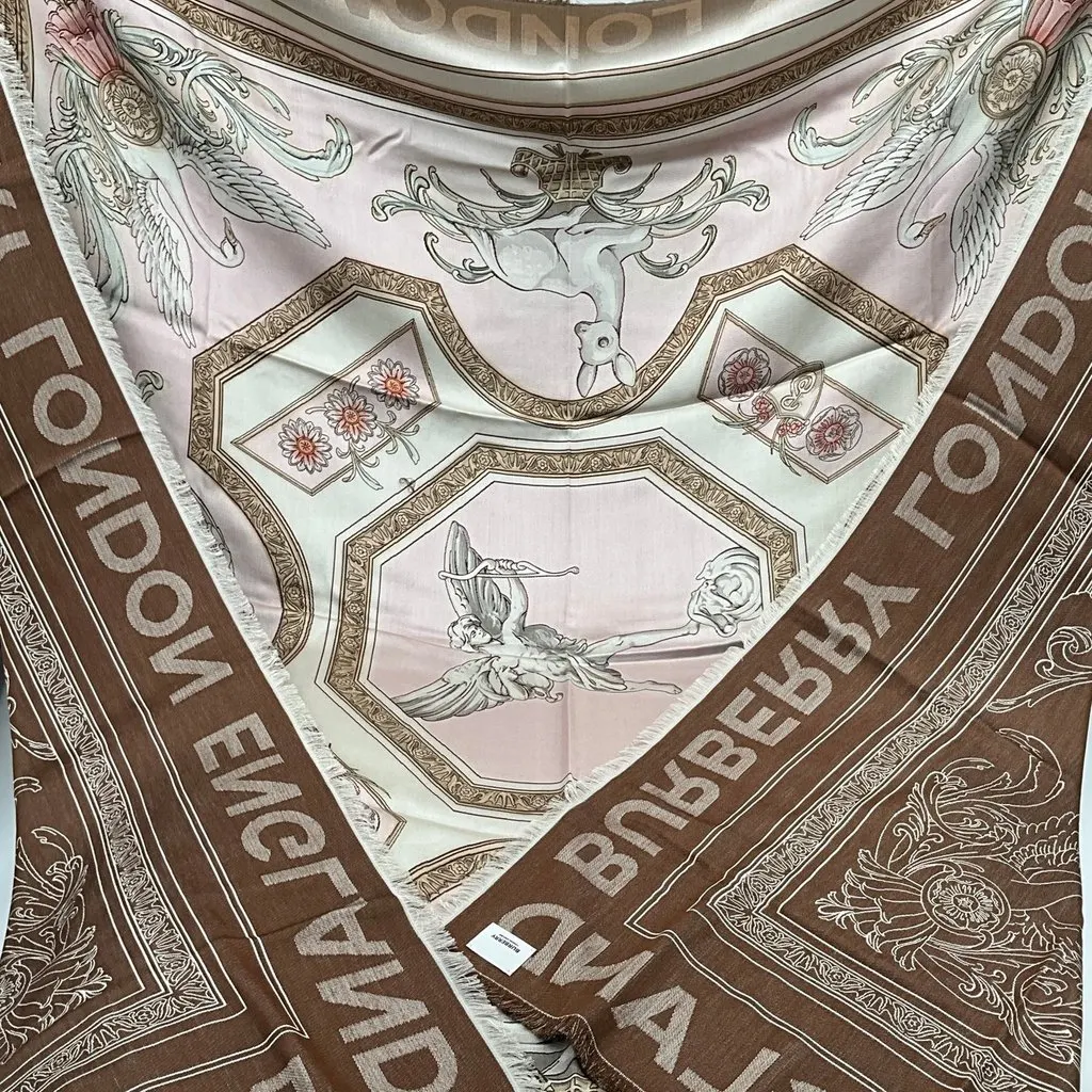 Burberry Reversible Silk Stole Baroque MultiColor Silk Never worn - Inside View
