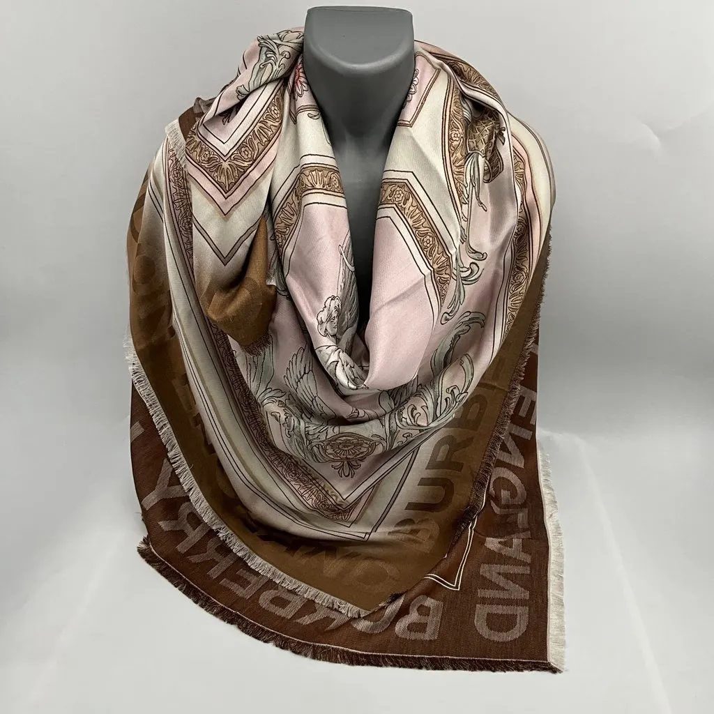 Burberry Reversible Silk Stole Baroque MultiColor Silk Never worn - Model View