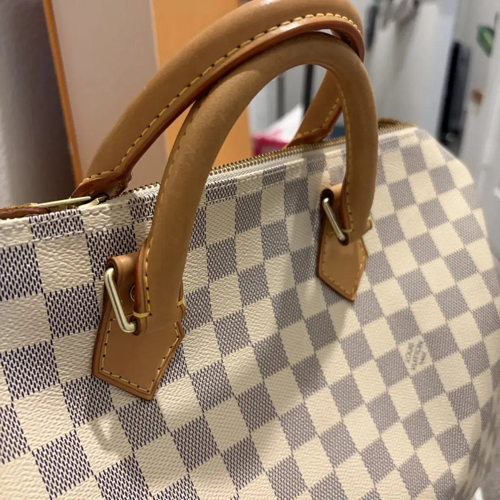 Louis Vuitton Speedy 35 Damier Azur Excellent Conditiones Beige Leather Very good - Back View