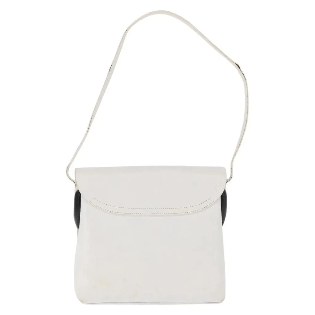 Gucci Shoulder Bag White Leather Good - Back View