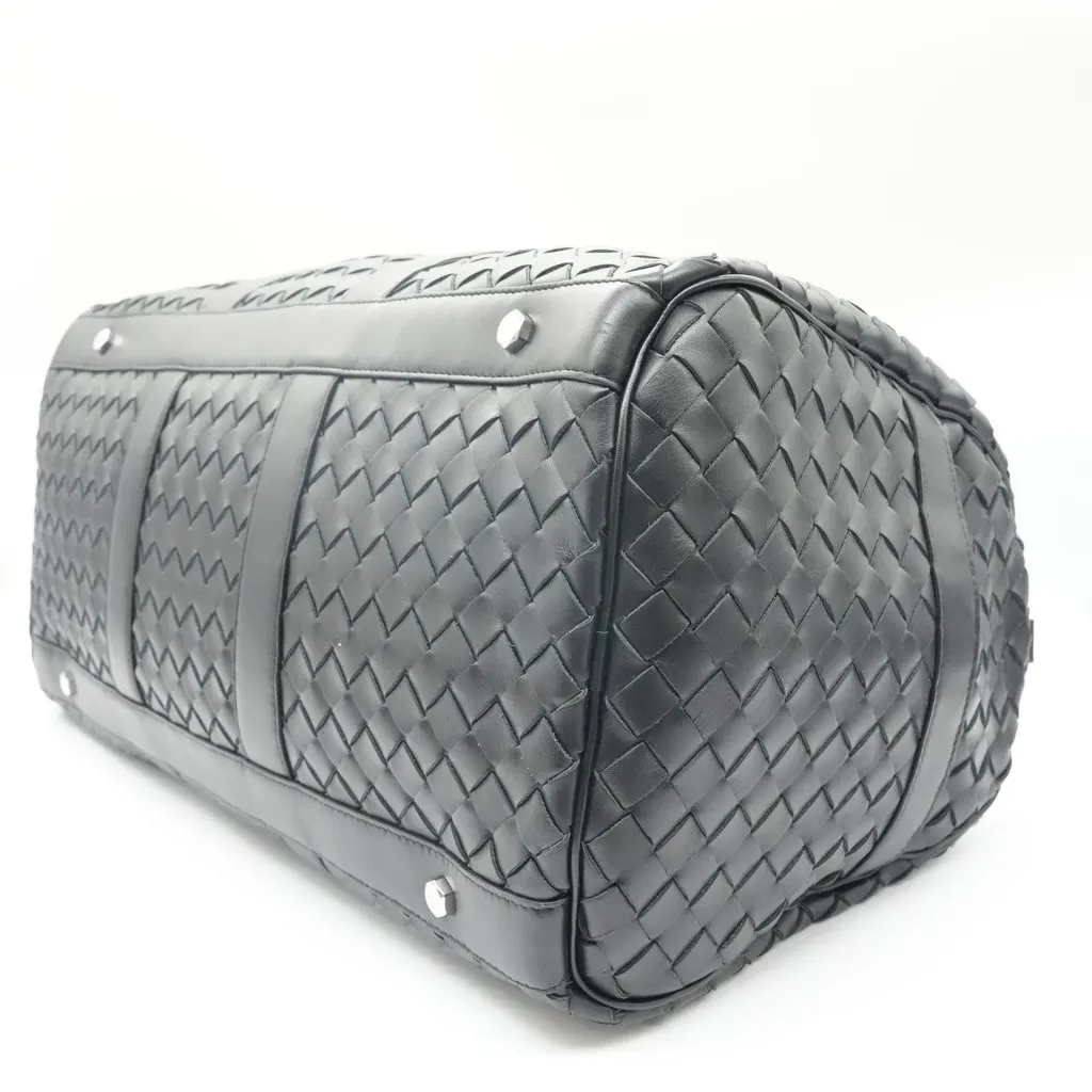 Bottega Veneta Intrecciato Duffle Bag Black Black Leather Good - Inside View