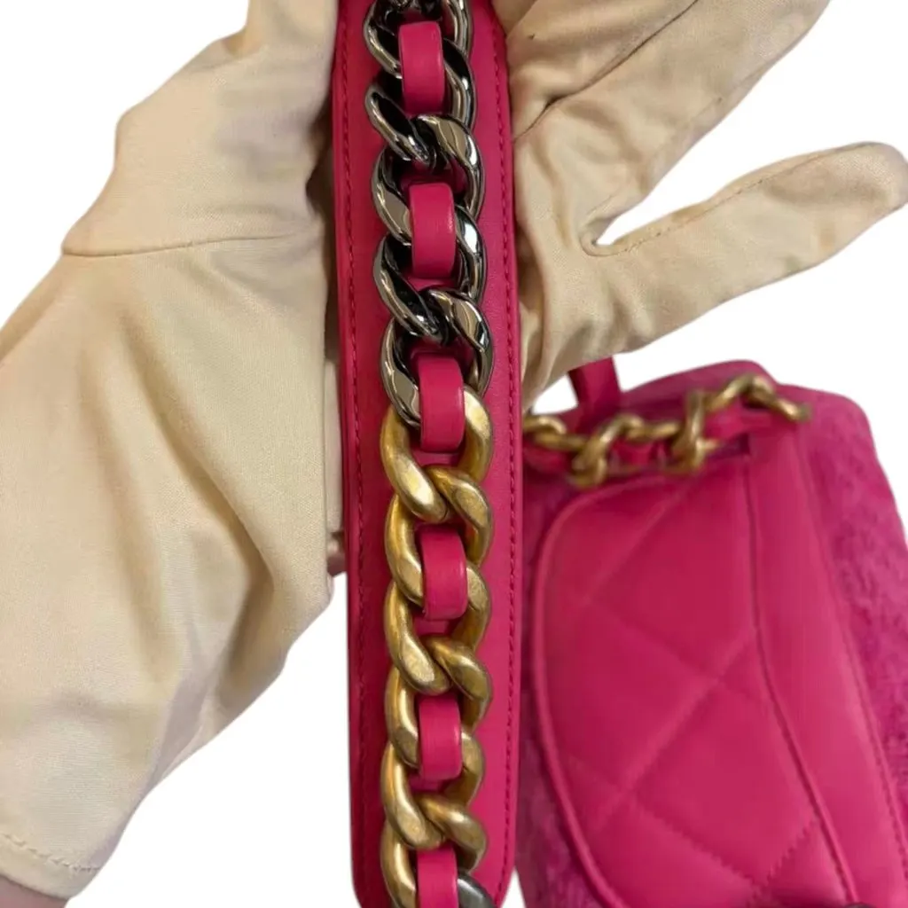 Chanel chanel 19 tweed Pink Tweed Very good - Box View