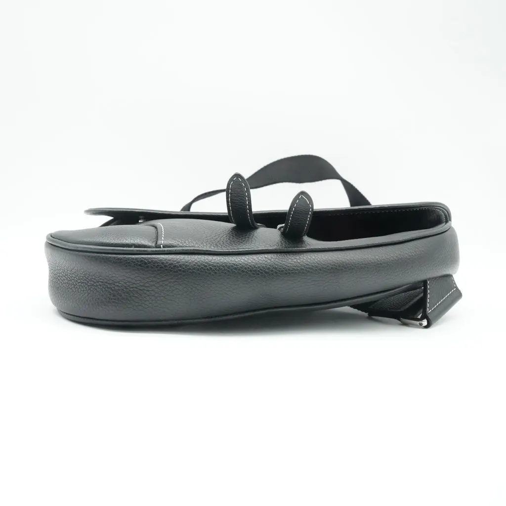 Dior Saddle in Black Grained Calfskin Crossbody Bag Black Leather Good - Inside View