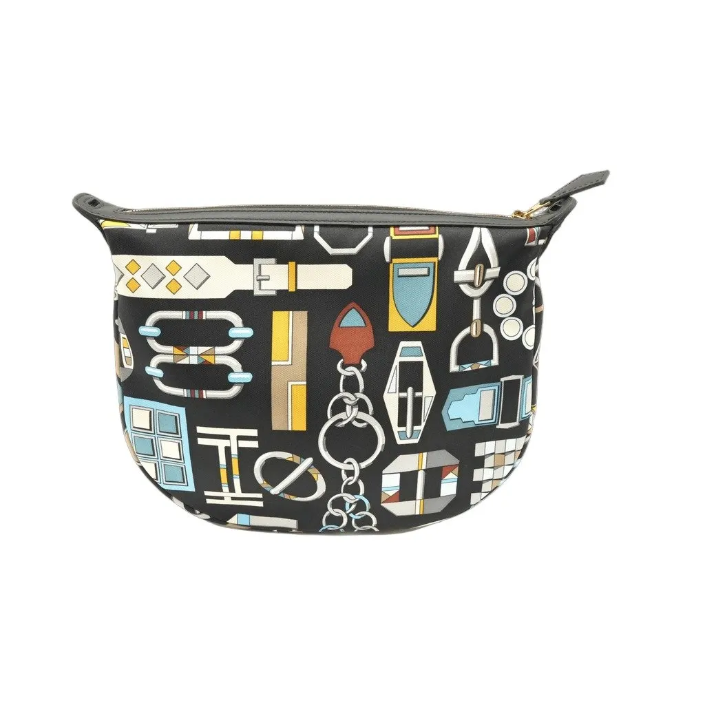 Hermès Sursoie To Go Pouch Bleu Marine/Craie/Noir Stamp W(2024) MultiColor Silk Very good - Front View