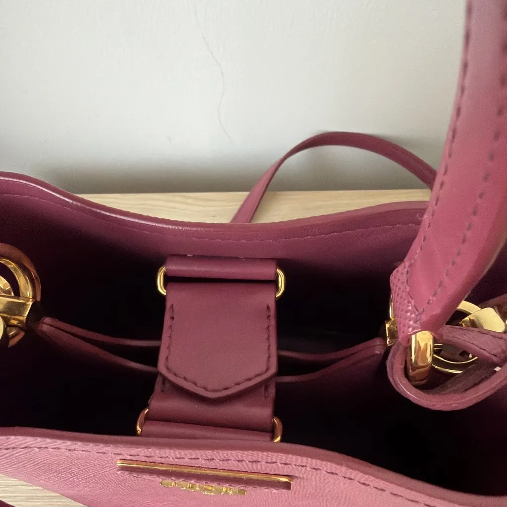 Prada Prada Panier Mini Bag Pink Leather Never worn - Model View