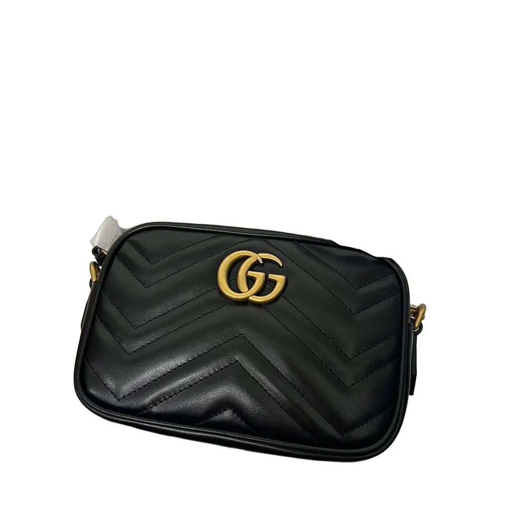 Gucci GG Marmont Mini Camera Bag Black Leather Never worn - Front View