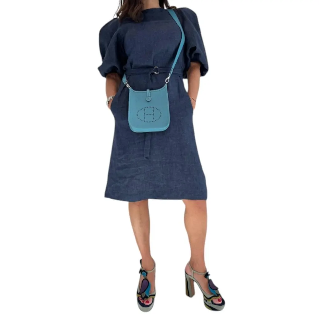 Hermès Evelyne Blue Leather Very good - Back View