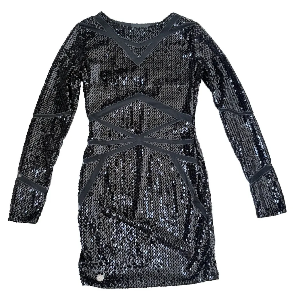 Philipp Plein Philipp Plein Long-Sleeve Mini Dress Black Polyester Very good - Front View