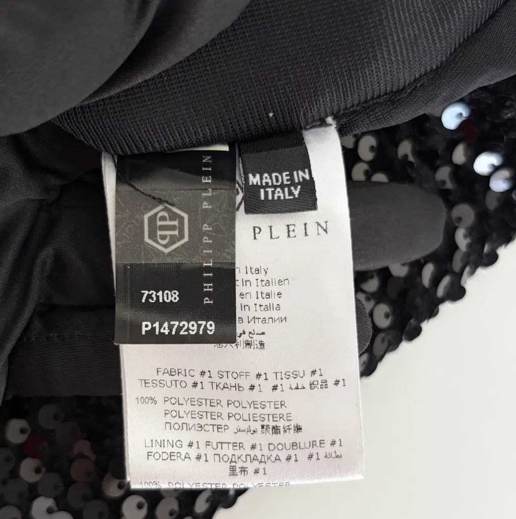 Philipp Plein Philipp Plein Long-Sleeve Mini Dress Black Polyester Very good - Model View