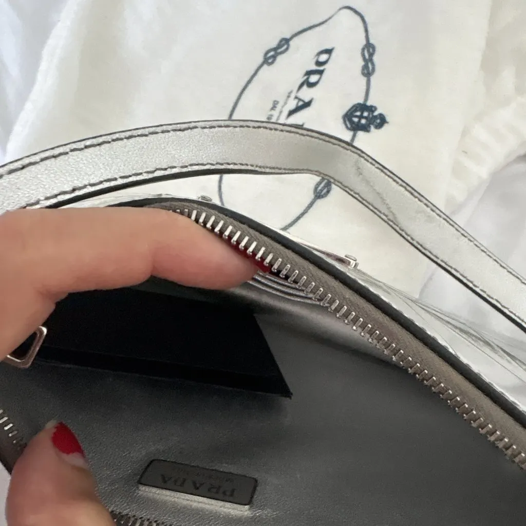 Prada Prada Sacca Agento Metallic Leather Good - Model View