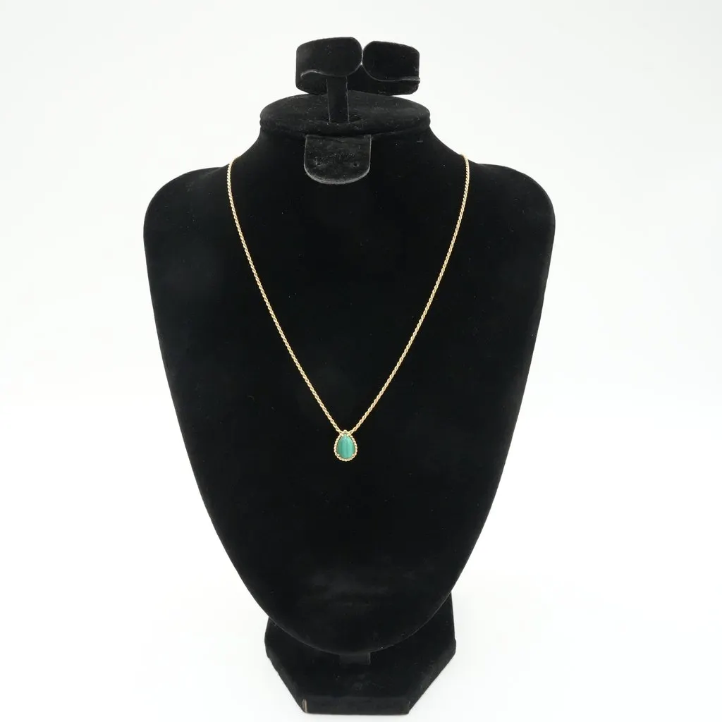 Boucheron Serpent Bohme Pendant, S Motif, 18K Yellow Gold, Malachite 5g Gold Gold Good - Back View