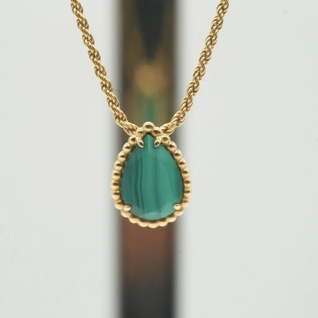 Boucheron Serpent Bohme Pendant, S Motif, 18K Yellow Gold, Malachite 5g Gold Gold Good - Inside View