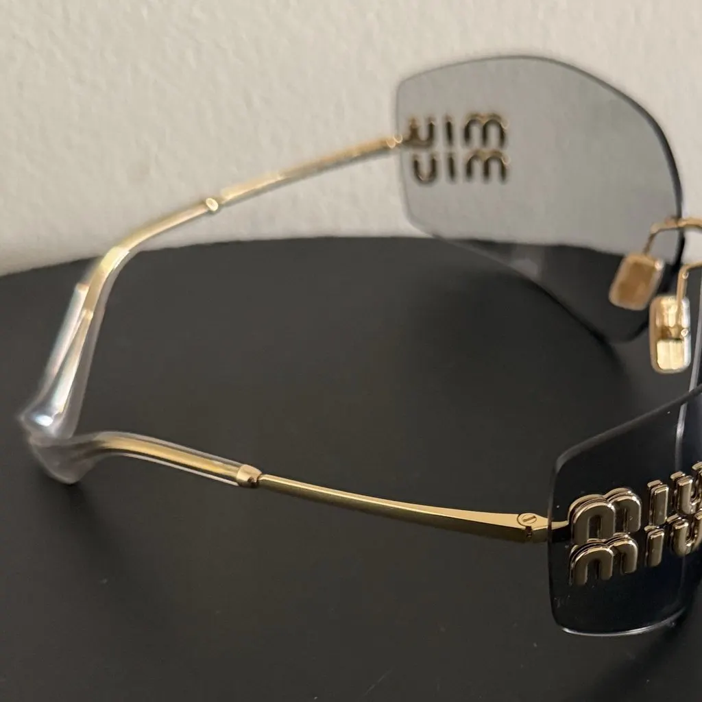 Miu Miu New Collection MiuMiu Unworn Shades Gold Stainless steel Never worn - Back View