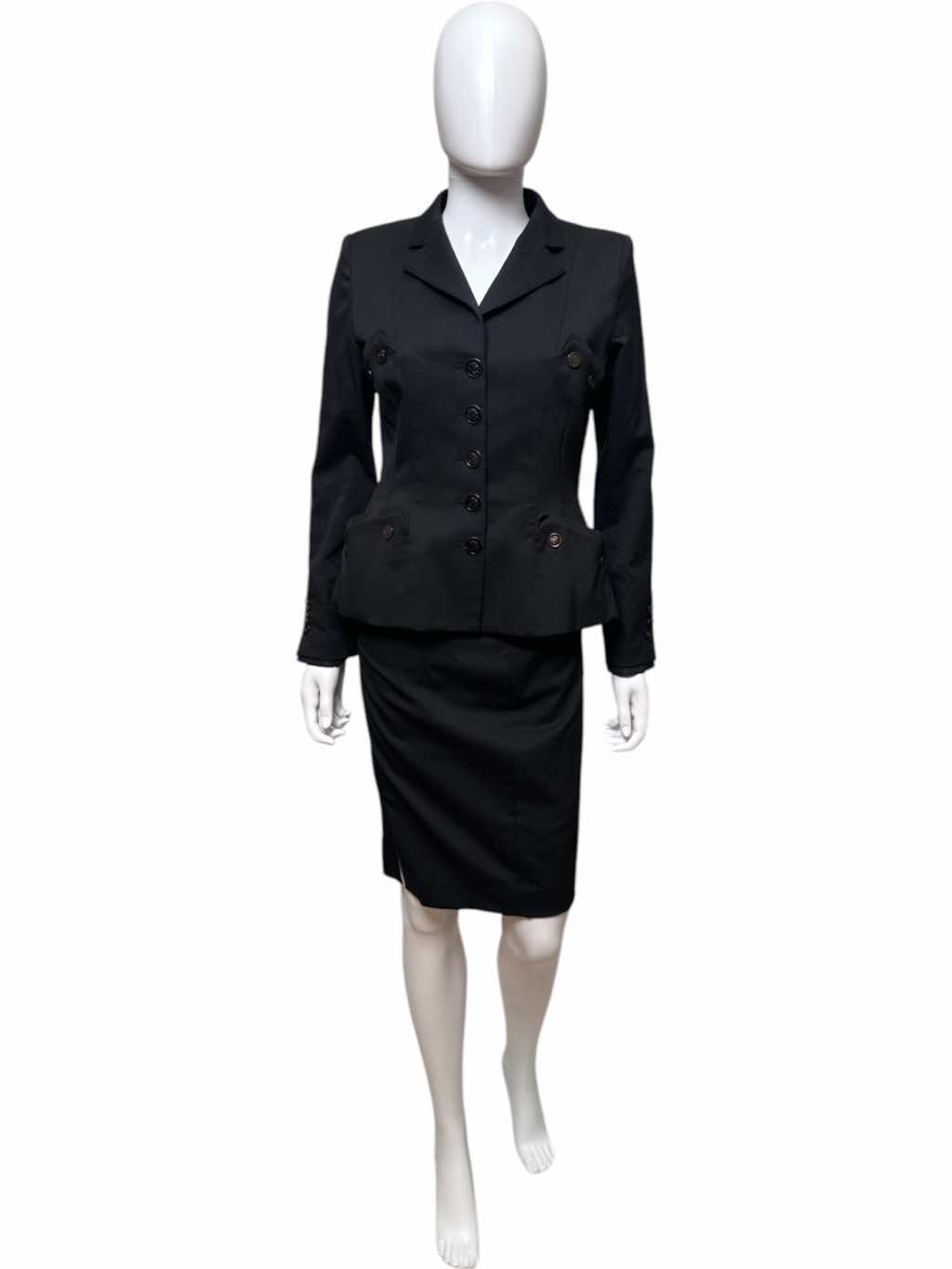 Roberto Cavalli Buttoned Pockets Black Tailleur