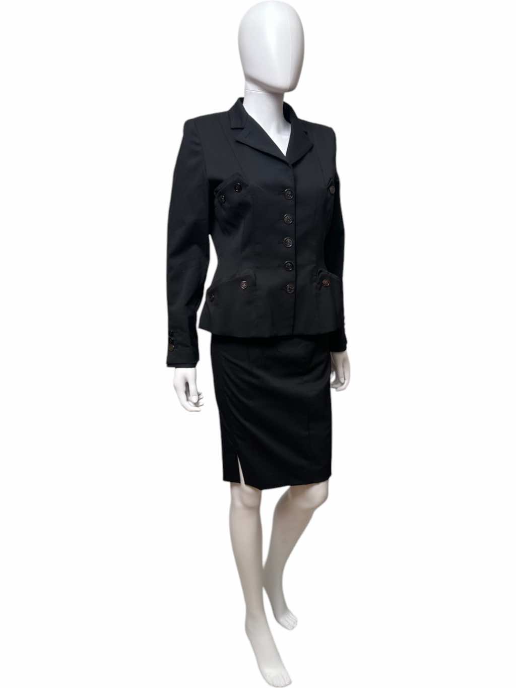 Roberto Cavalli Buttoned Pockets Black Tailleur - Back view