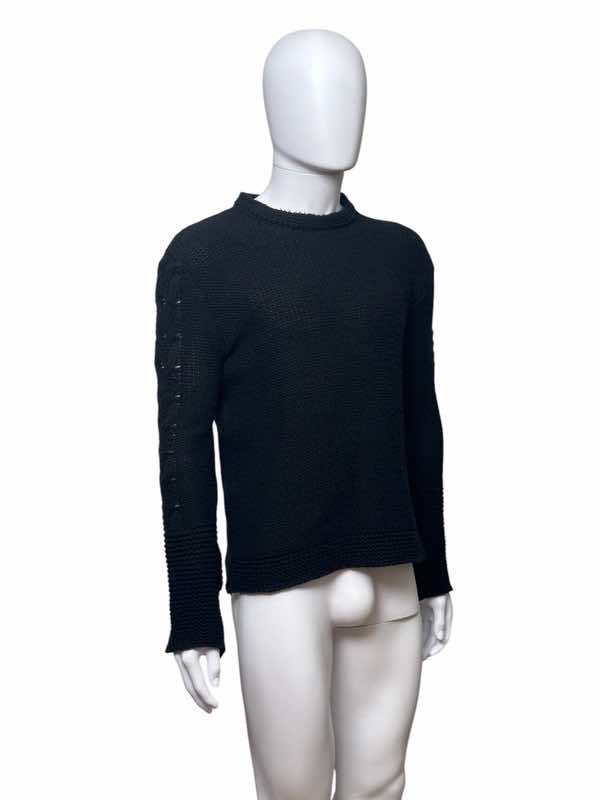 Roberto Cavalli Python Sleeve Wool Black Sweater - Image 6