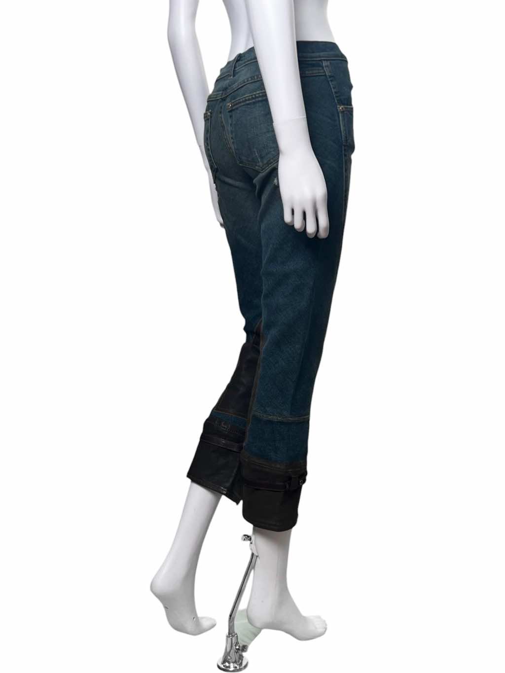 Roberto Cavalli Bondage Leather Patched Jeans - Back view