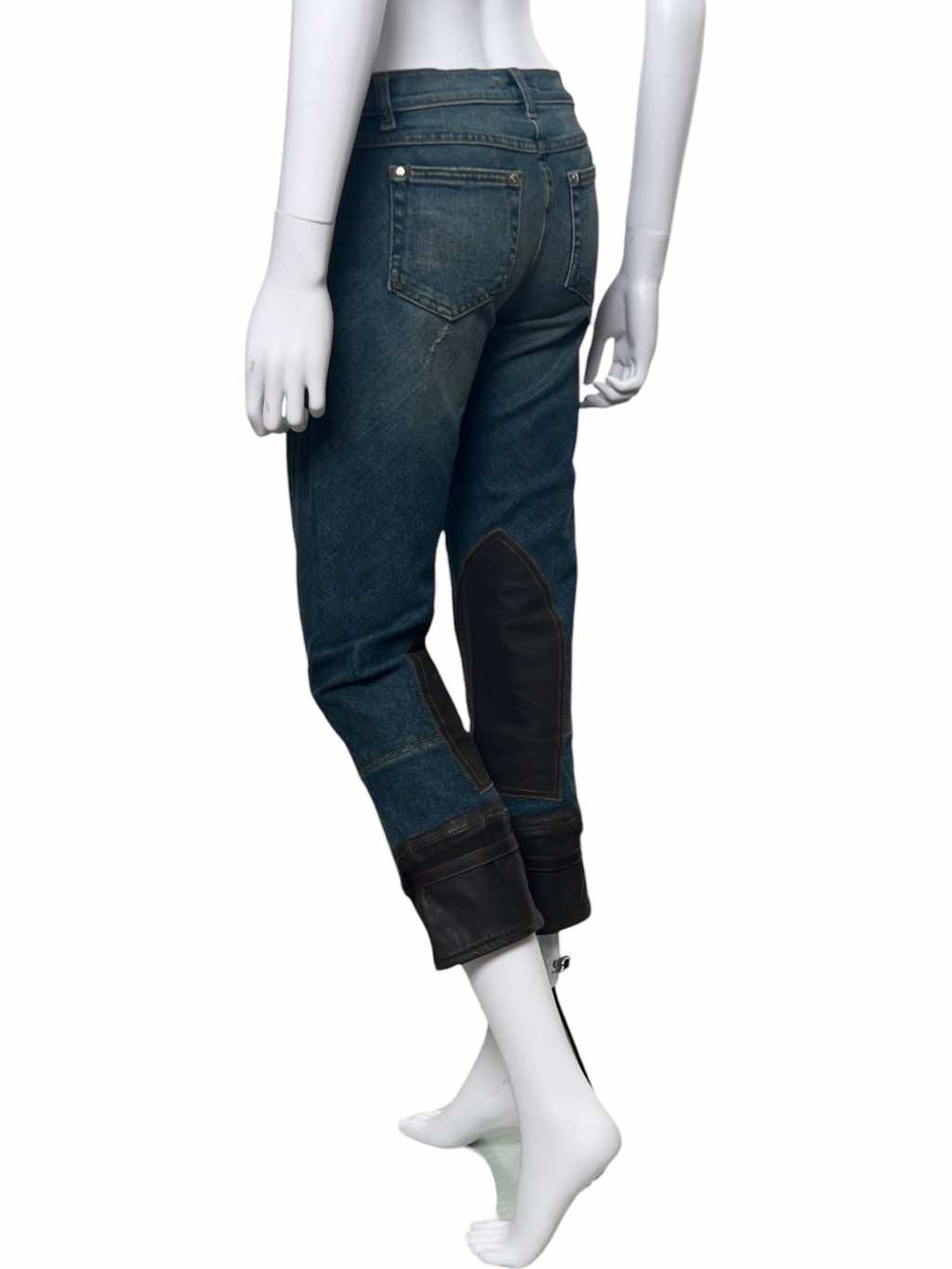 Roberto Cavalli Bondage Leather Patched Jeans - 4