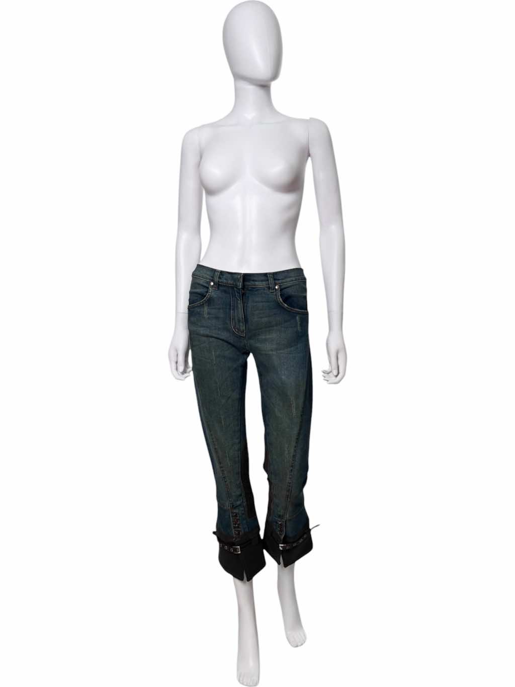 Roberto Cavalli Bondage Leather Patched Jeans - Image 10