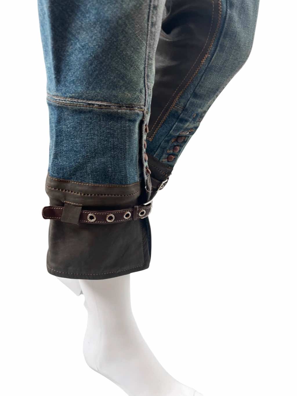 Roberto Cavalli Bondage Leather Patched Jeans - Image 12