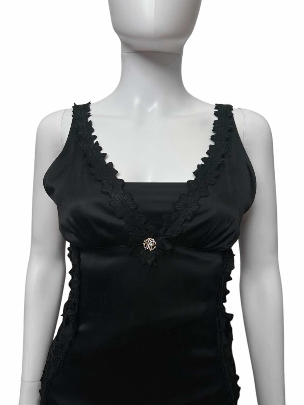 Roberto Cavalli Silk Black Dress - Side view