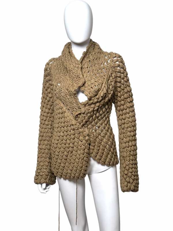 Roberto Cavalli Knitted Brown Wool Cardigan