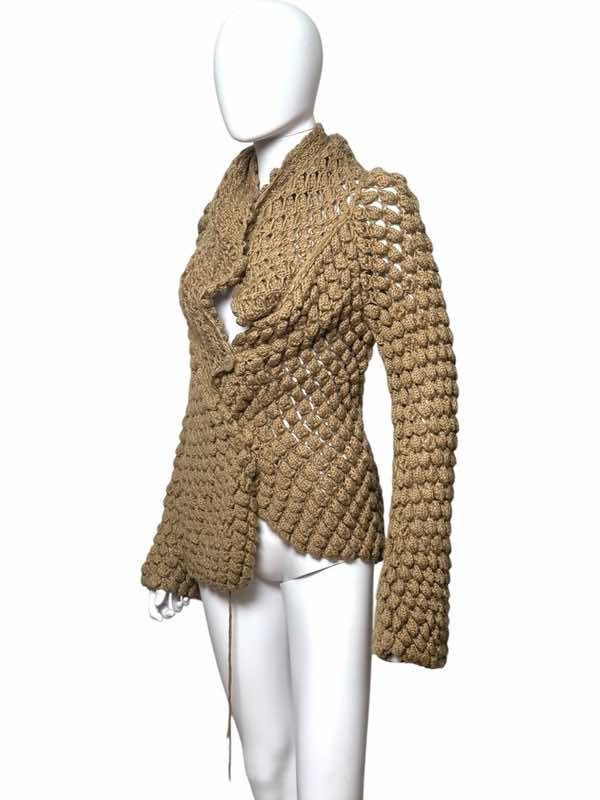 Roberto Cavalli Knitted Brown Wool Cardigan - Back view