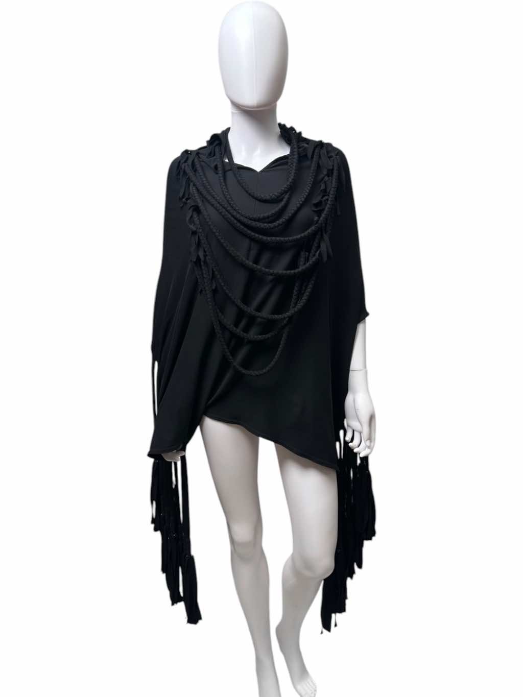 Junya Watanabe Black Fringe Cape