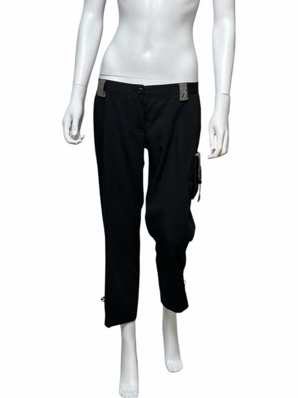 Alexander Mcqueen Glittered Flower black Pants