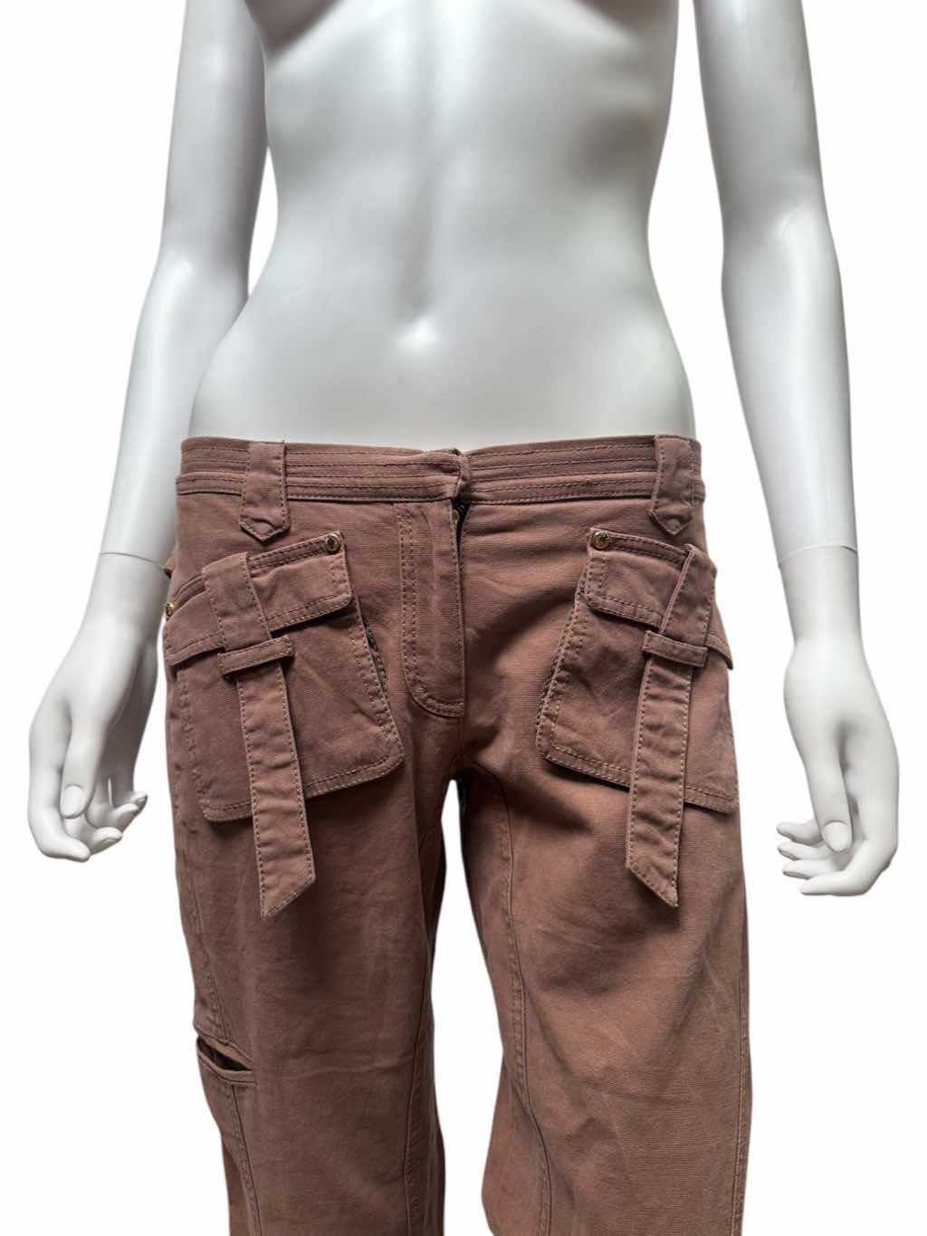 Roberto Cavalli Bondage Burgundy Pants - Side view