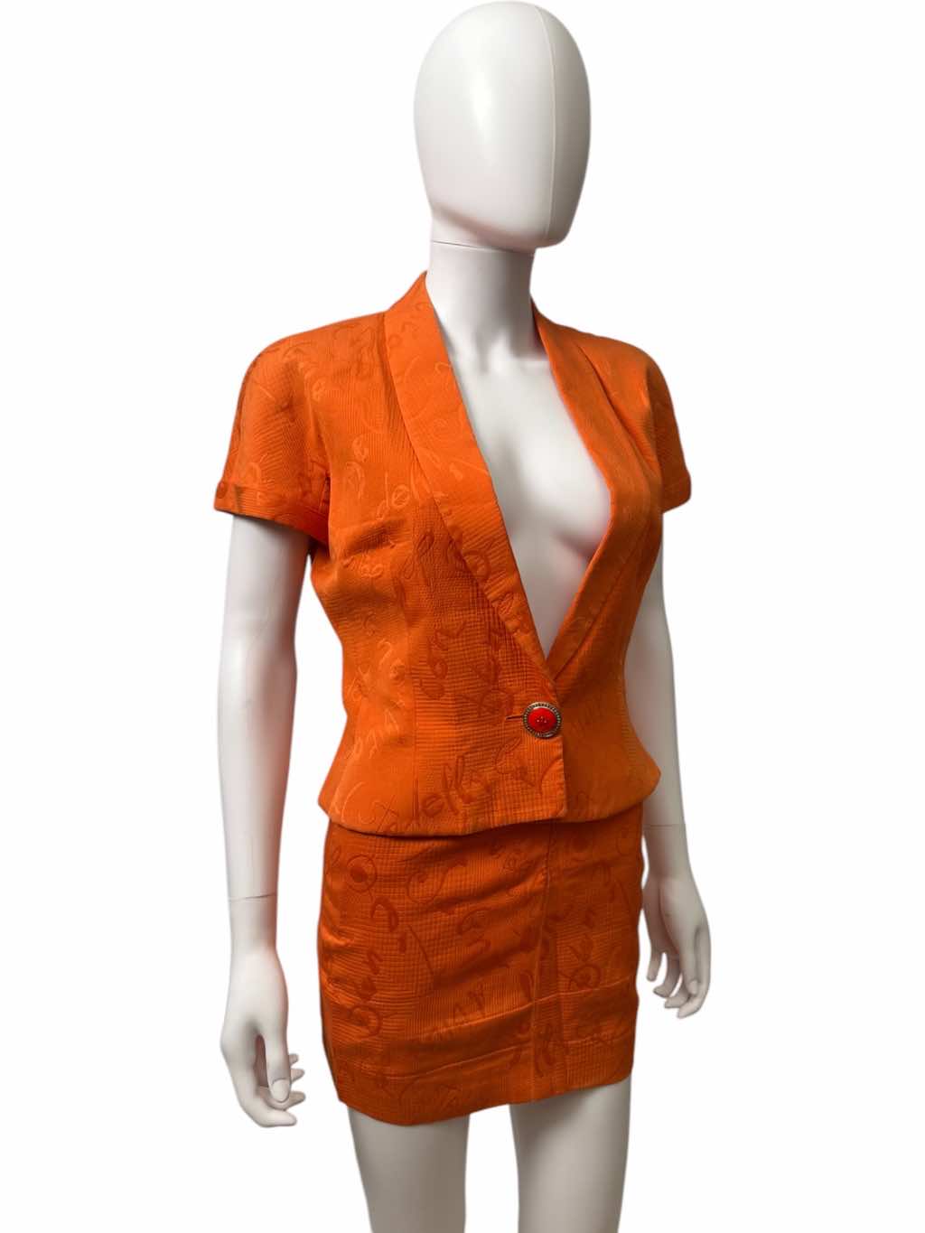 Gianfranco Ferré Orange Letter Pattern Tailleur - Side view