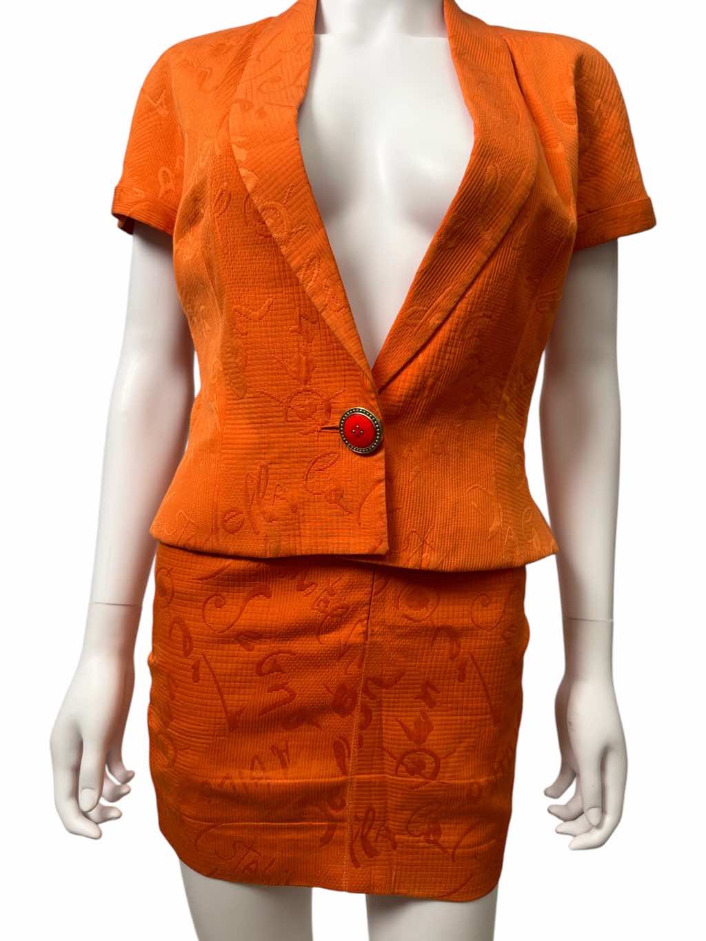 Gianfranco Ferré Orange Letter Pattern Tailleur - Detail 1
