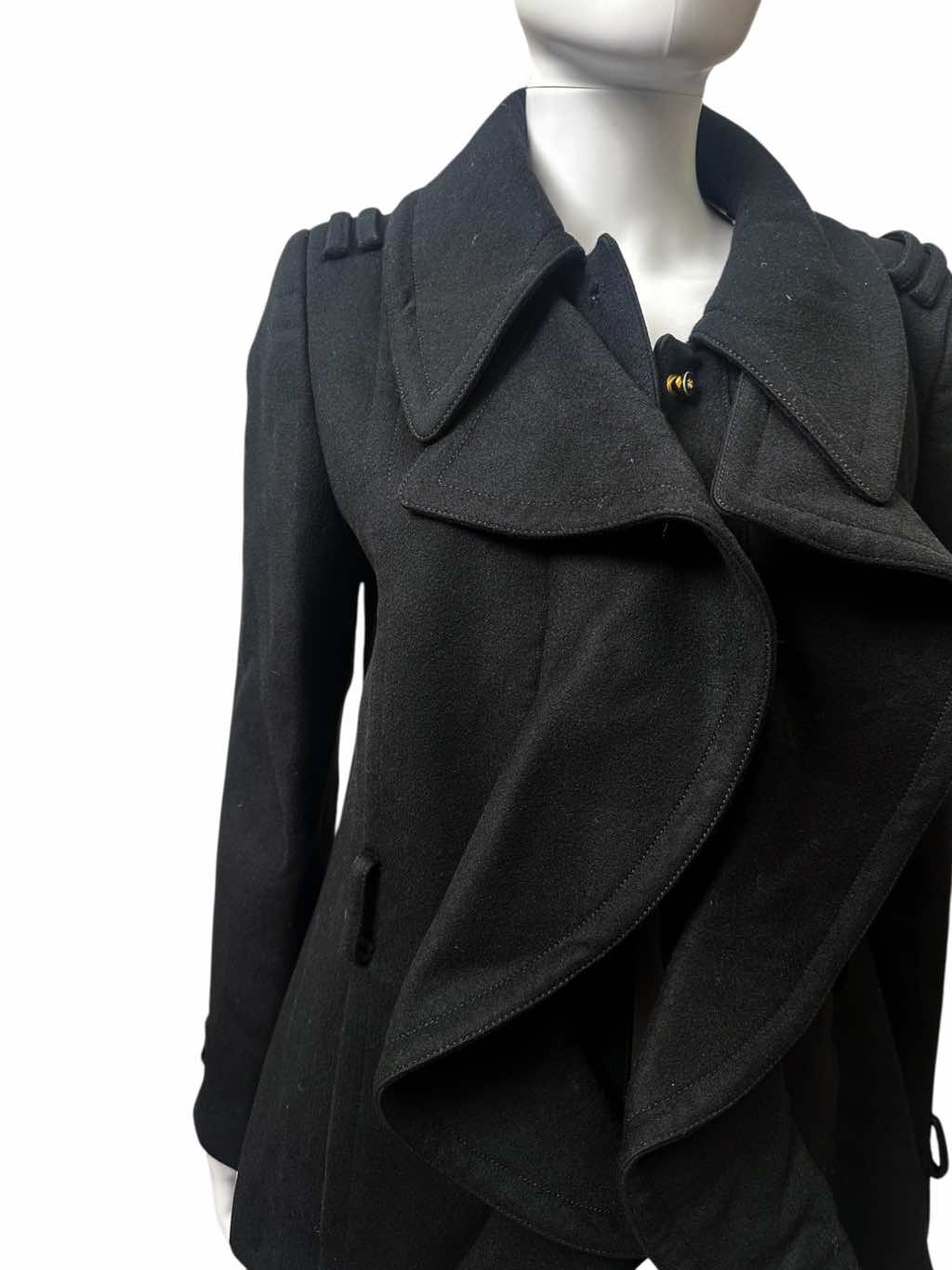 Roberto Cavalli Chiffon Black Jacket with Gold Buttons - Detail 1