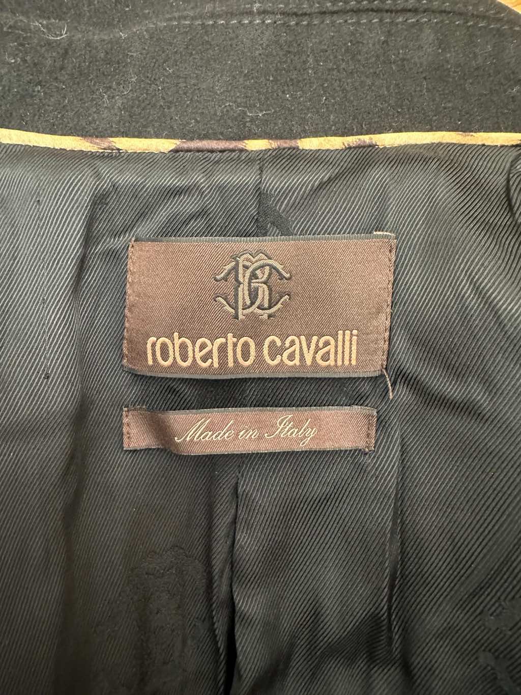 Roberto Cavalli Chiffon Black Jacket with Gold Buttons - Detail 2