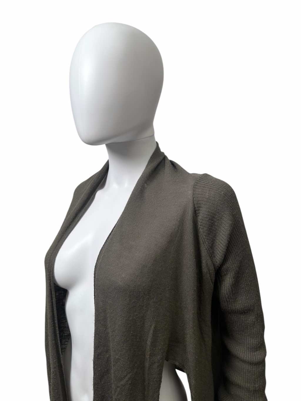Rick Owens TUNGSTEN Brown Holed Cardigan - Side view
