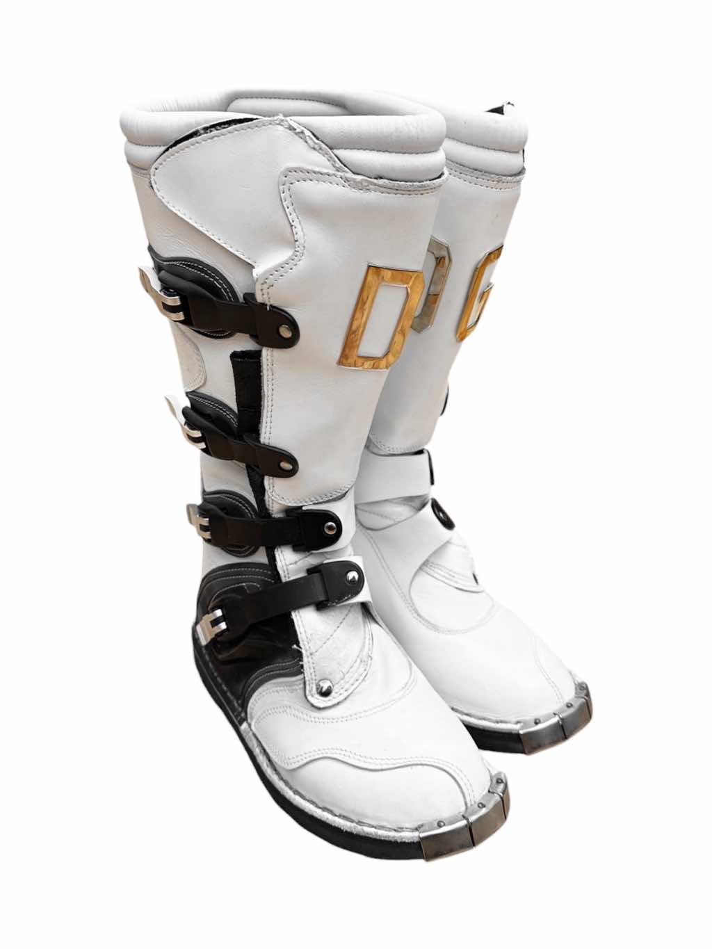 Dolce & Gabbana Moto Cross White Boots
