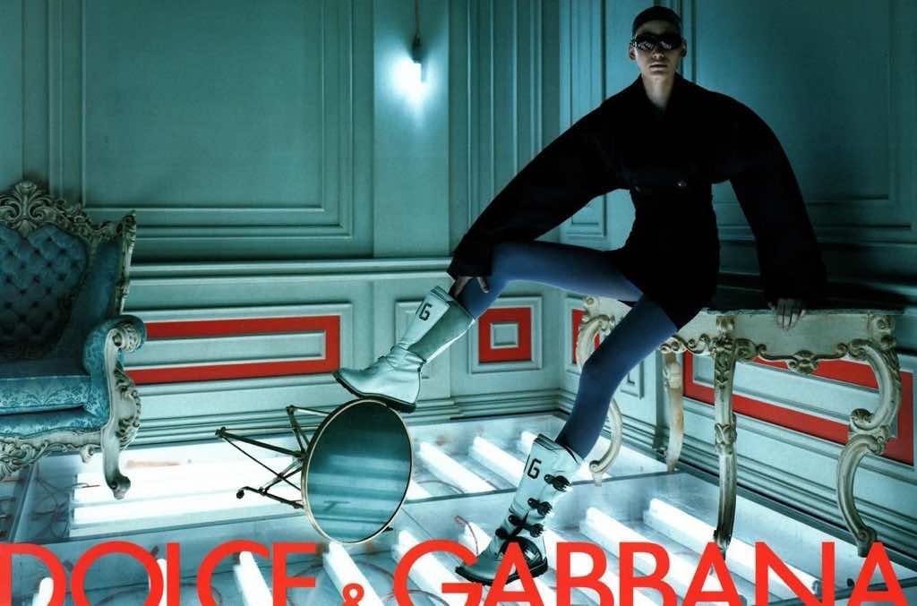 Dolce & Gabbana Moto Cross White Boots - Back view