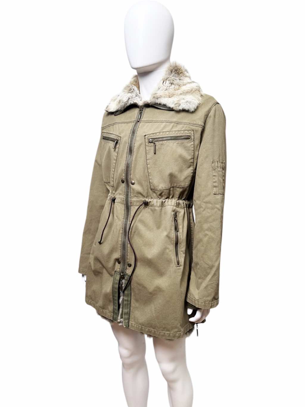 Roberto Cavalli Double Layered Fur Brown Parka - Image 6