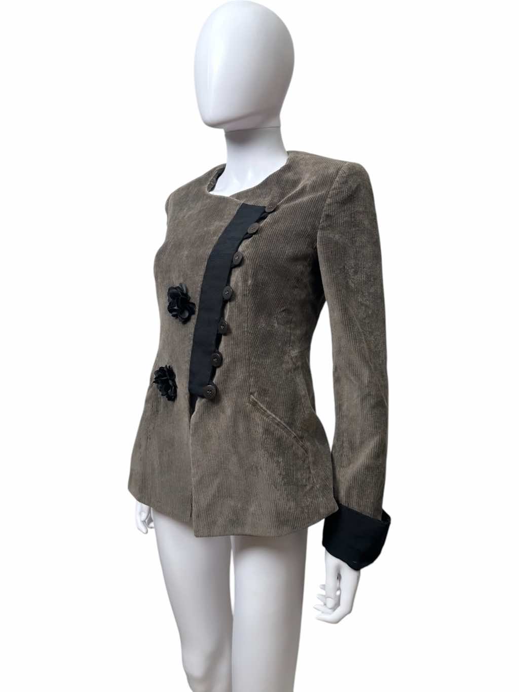 Giorgio Armani Brown Flowers Button Up Jacket - Image 6