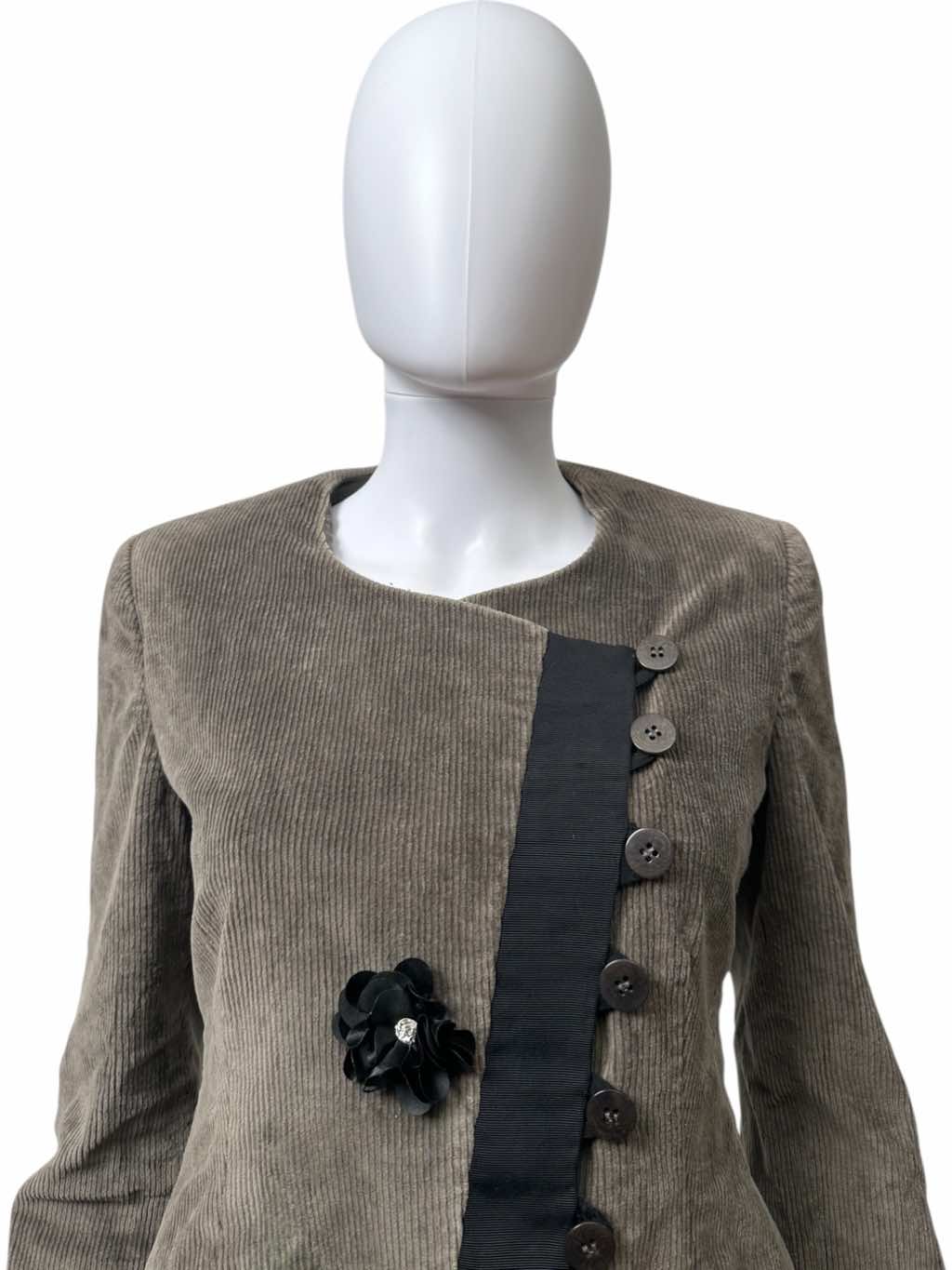 Giorgio Armani Brown Flowers Button Up Jacket - Side view