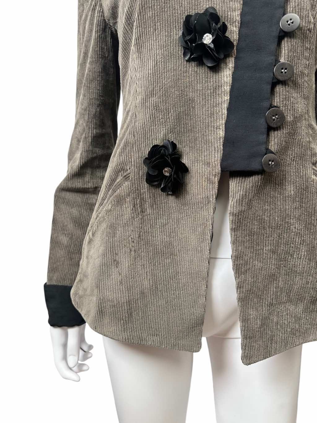 Giorgio Armani Brown Flowers Button Up Jacket - Detail 1