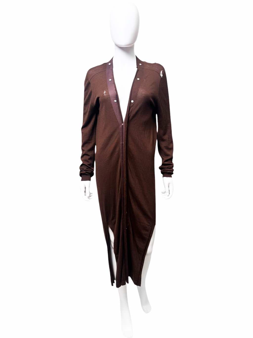 Rick Owens TECUATL Brown Oversized Cardigan