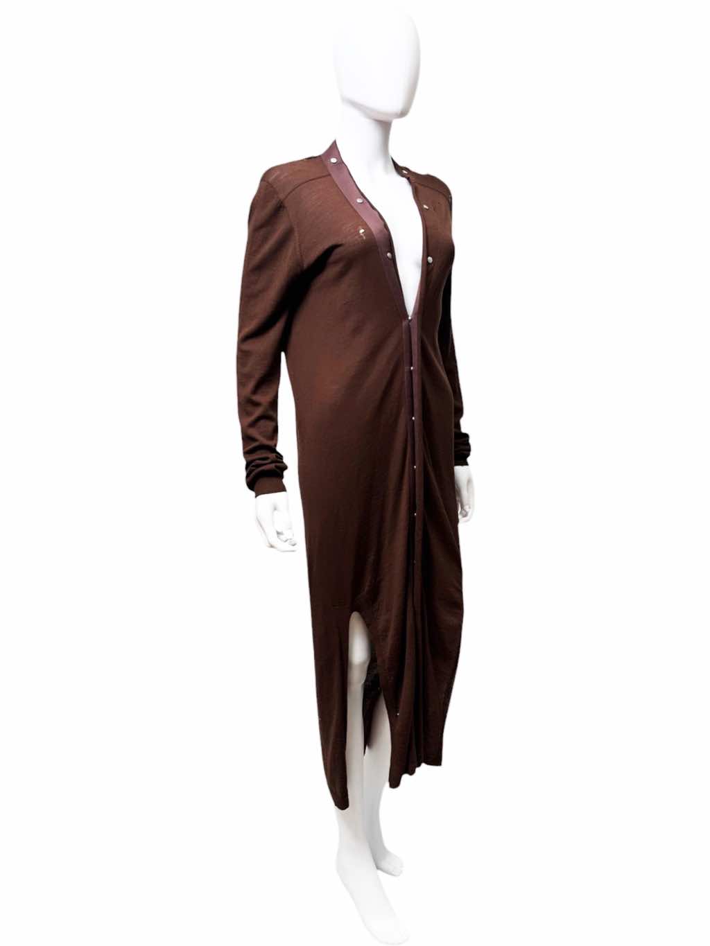 Rick Owens TECUATL Brown Oversized Cardigan - Back view