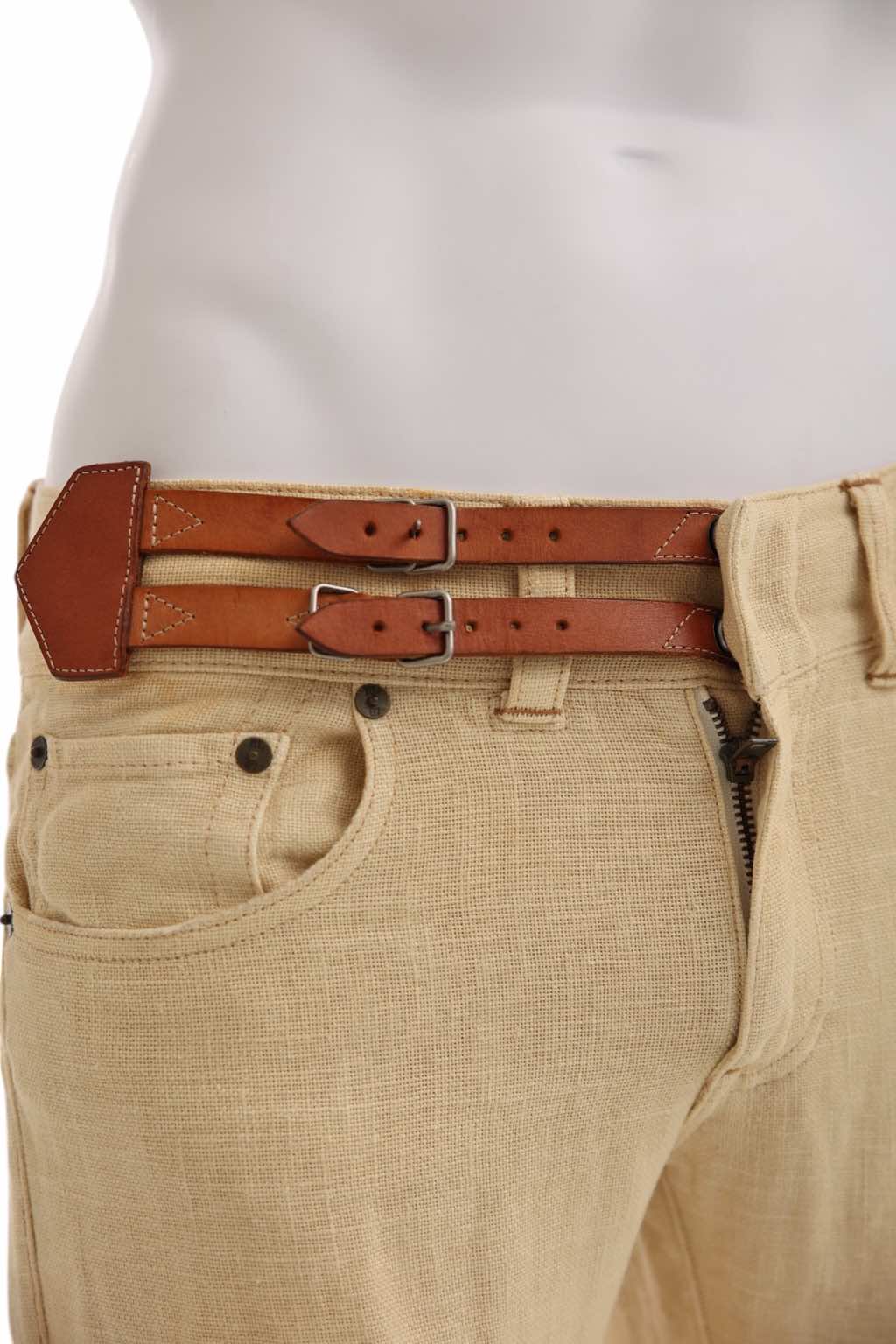 Ralph Lauren Beige Belted Jeans - Side view